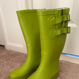 Chukka Rain Boots Wellies Lime Green, Sz 7